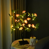 24 Leds USB Flower Tree Lamp Home Room Decoration Night Light Store Holiday Wedding Decor Cherry Peach Blossom Fiber Optic Gifts