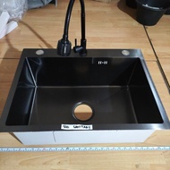 HITAM Kitchen Sink Black Kitchen Sink 60 x 45 cm Stainless Steel BCP 6045