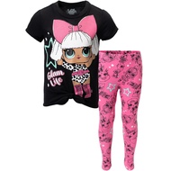 Neon QT Bon Bon Diva Queen Bee Touchdown Roller Sk8er T-Shirt and Leggings Outfit Set Toddler to Big