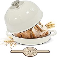 Davivy 5 QT Cast Iron Dutch Oven for Sourdough Bread, Enamel Cast Iron Sourdough Pan, Round Dutch Ov