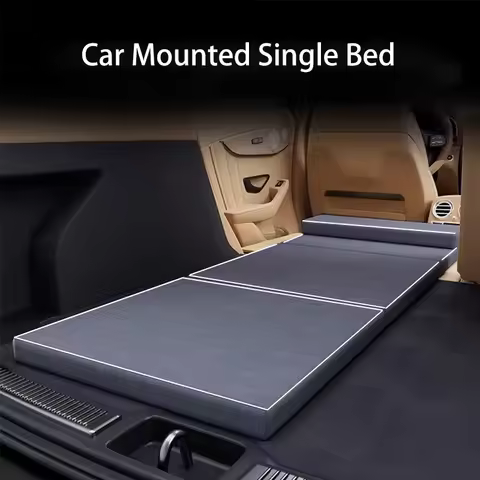 Car Travel Bed Folding Bed Non Inflatable Camping Bed Office Rest Mat With Pillow Car Rear Sleeping 