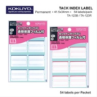 Kokuyo Tack Index Sticker Divider Label with Transparent Protective Film / Laminate 41.5x34mm TA-123
