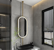 50x100cm Black/Gold Oval Bathroom Mirror Up and Down Hanging Mirror