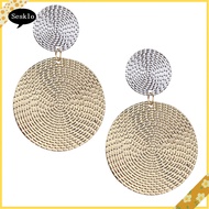[SK] Women Exaggerated Geometric Circular Pendant Concave Convex Earring Jewelry