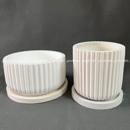 Striped Flower Pot Cement Mold Cylindrical Succulent Container Planters Mould Bowl Concrete Candle Vessel Pen Holder Plaste Mold PH-CL-583