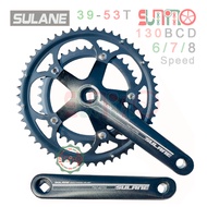 SULANE 39/53T Aeneas 2-layer square core crankshaft aluminum steel disc for racing bicycles