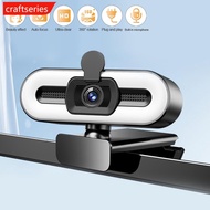 CRAFTSERIES Full HD 1080P 2K 4K Webcam PC Laptop Auto Focus Webcam Live Streaming Flexible with Micr