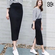 Scuba midi span skirt 7/8 / Work span skirt // Span skirt 7/8 / Span work skirt
