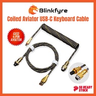 Double Sleeved Coiled Aviator USB-C Keyboard Cable
