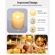 SHYMERY Flameless Votive Candles with Timer,12 Pack Last 15 Days Battery Operated Flickering LED Can