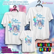 MERMAID THEMED COUPLE FAMILY BIRTHDAY T-SHIRT BIRTHDAY T-SHIRT/ Family Set Family T Shirt