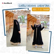 GAMIS ABAYA HITAM TURKI BORDIR ANAK REMAJA POLOS SARAFINA