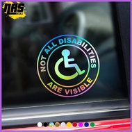 ◴ ❡ ☼ Not All Disabilities Are Visible PWD Signage Cut Out Sticker  Design Decals for Cars and Moto