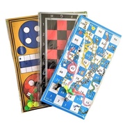 3 in 1 Games Set Board Game Aeroplane Game/Draught Game/ Snake Game
