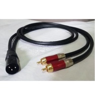 XLR male to 2RCA 1meter Y type connector