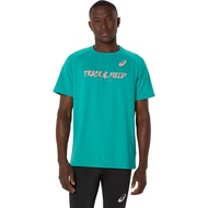 ASICS : 2091A748.414 TF GRAPHIC SHORT SLEEVE TOP MEN CPS ผู้ชาย เสื้อคอกลม ของแท้ WAVE TEAL