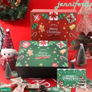 JENNIFERDZ Christmas Decoration Gift Box, Lafite Grass With Card Christmas Gift Packaging Box, Socks