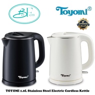 TOYOMI 1.0L Stainless Steel Electric Cordless Kettle WK 1029 - White / Black