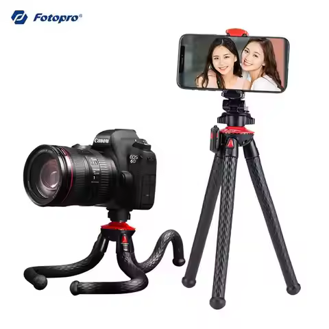 Fotopro Octopus Series RM-100+ SJ86PRO Tripod and Phone Clip for DSLR, Mirrorless, Vlogging and Digi