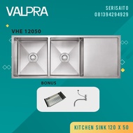 Kitchen Sink Valpra 120x50 cm / Bak Cuci Piring Stainless 12050 Double - Chrome
