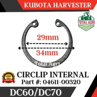 Circlip Internal Kubota Harvester DC60 DC70 Part :04611-00320