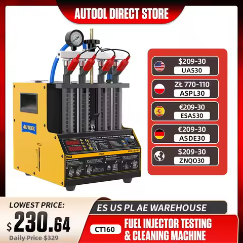 AUTOOL CT160 Automotive Injector Nozzle Cleaning Machine Fuel Injector Tester Injector Cleaning Mach