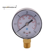 0-1bar 50mm Water Pressure Gauge Meter 1/4 inch NPT Thread Manometer -50-15psi