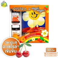 Vistra x Wiggle Wiggle - [Acerola Cherry 1000 mg + Acerola Cherry 2000 Plus] แถมฟรี กระเป๋า Puffer Tote Bag