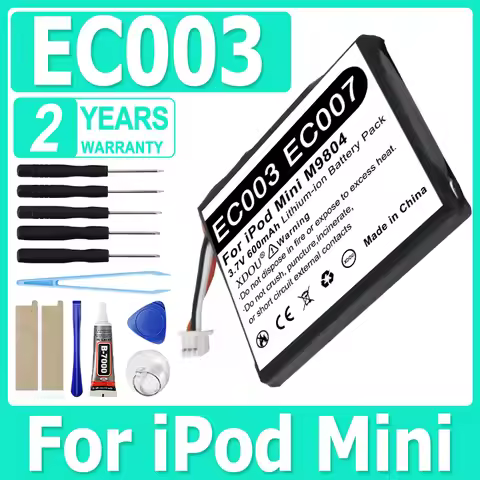 EC003 EC007 600mAh Battery For iPod Mini M9804 M9801 M9802 M9806 W065 M9807 A1051 M9805 4GB MP3/4 1s