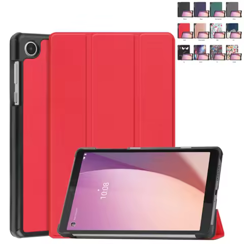 Case for Lenovo Tab M8 4rd Gen TB-300FU 8 inch 2024 PU Leather Magnetic Tri-fold Tablet Cover for Ta