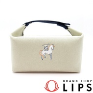 愛馬仕 Bride à Black Cabriole GM Toile H 女士手提包，綠色/珍珠色 [二手]