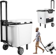 WEIGUZC Cooler Wheels Kit for Ninja FrostVault 30qt/50qt Hard Cooler - 5 Inch Wheels & Retractable H