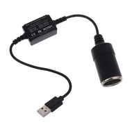 USB 0.36ม. ถึง12V อะแดปเตอร์ DC USB 5V ตัวผู้กับ12V ช่องจุดบุหรี่ในรถยนต์ตัวเมียหม้อแปลงแรงดันไฟฟ้าตัวแปลงไฟฟ้า