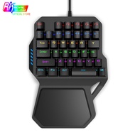 RK B20 One-Handed Mechanical Gaming Keyboard 35 Keys Rainbow Backlit Blue Switch LED Left Hand Mini