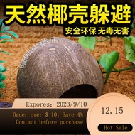 NEW Natural Coconut Shell Hide Palace Lizard Spider Snake Scorpion Hamster Centipede Refuge Pocket Reptile Tank Coconu