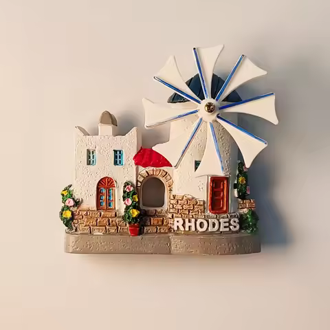 Greece, Aegean Sea, Rhode Island, Windmill, 3D Stereoscopic, Tourism Souvenirs, Decoration Home, Ref