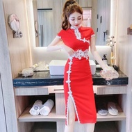 dandelia CNY / DRESS GLADIOLA CHEONGSAM 0984 / dress import / party dress / dress micro scuba / midi