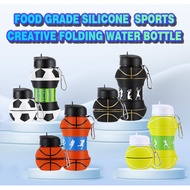 550ml Kids Sports Collapsible Water Bottle, Collapsible BPA-Free Silicone Water Bottle for Kids