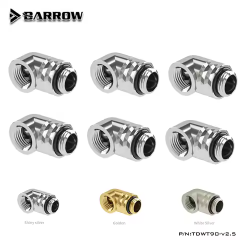 4pcs/6pcs BARROW 90 Degree Rotary Hard Tube Fitting Adapter Rotating Connector,Water Cooling Adaptor