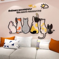 ♥XIILAN Home Life♥Cartoon Cartoon Cat Sticker Painting 3d Three-Dimensional Living Room Sofa Backgro