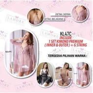 One Set Kimono Premium Lingerie Sleepwear Lace Salem KL47C