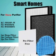 for Sharp Air Purifier Model KC-WS50P-W  HEPA + Deodorizing Filter