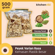 Peyek Rebon, Kacang Tanah, Kacang Hijau, Bayam Kemasan Plastik Besar