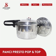 Pressure Cooker + 8 Liter Pop & Top Steamer