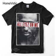 HONEVIDIC Camiseta TUPAC All Eyez On Me VOL 2 Póster Premium 2Pac Rap Tee Hiphop Men's Sports Tshirt