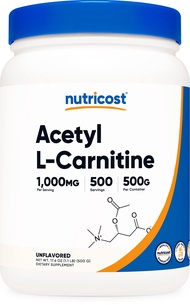 Acetyl L-Carnitine (ALCAR) 500 Grams - 1000mg Per Serving - Pure Acetyl L-Carnitine Powder