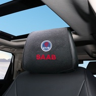 1pcs Car Head Pillow Restraint Protect Cover Auto Logo Headrest Support Holder for SAAB 03-10 BJ SCS 9-3 9-5 9-2x 9-5x 93 900 9000