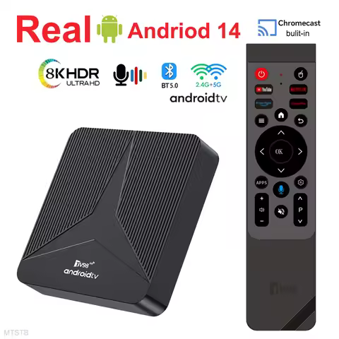 2GB 16GB Real Android 14 TV Box ATV RK3518 Quad-core 8K Media Player 3D Dual Wifi BT Voice Remote H.