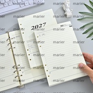 MARIER 2027 Journal Agenda Plannner Notebook, A5 Loose Leaf Diary Planner Refill Pages, Durable Pape