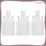 🏠 G24d to E27 Bulb Adapter Converter 3 Pcs with Safe Copper Build in White for Household Use